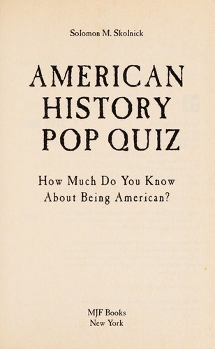 Cover for American history pop quiz