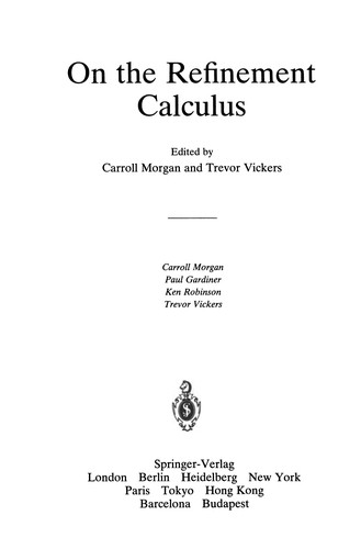 Cover for On the Refinement Calculus