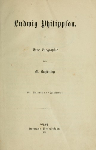 Cover for Ludwig Philippson
