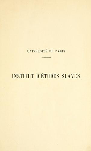 Cover for Inauguration de l'Institut d'études slaves de l'Université de Paris, 17 octobre 1923.