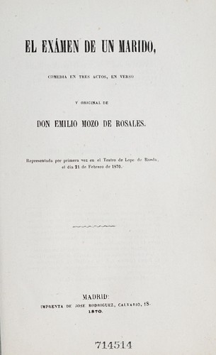 Cover for El examen de un marido