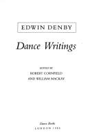 Cover for Dance writings