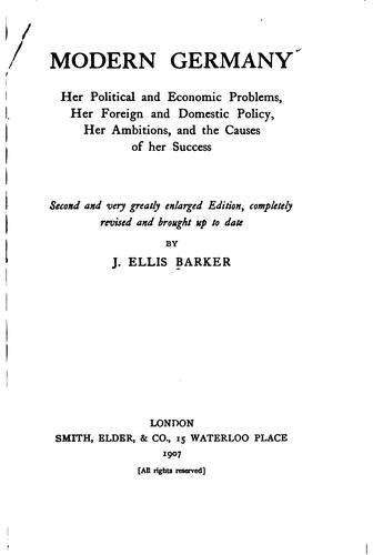 Cover for Modern Germany
