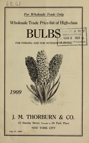 Cover for Wholesale trade price-list of high-class bulbs