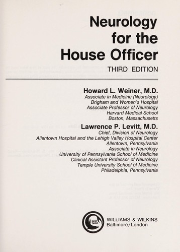 Cover for Neurology for the house officer