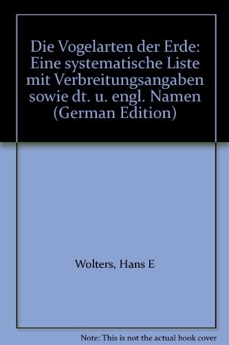Cover for Die Vogelarten der Erde