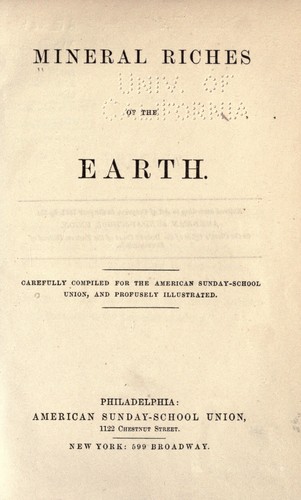 Cover for Mineral riches of the earth