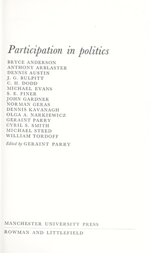 Cover for Participation in politics