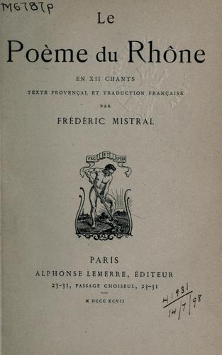 Cover for Le poème du Rhône en xii chants
