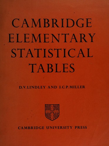 Cover for Cambridge Elementary Statistical Tables
