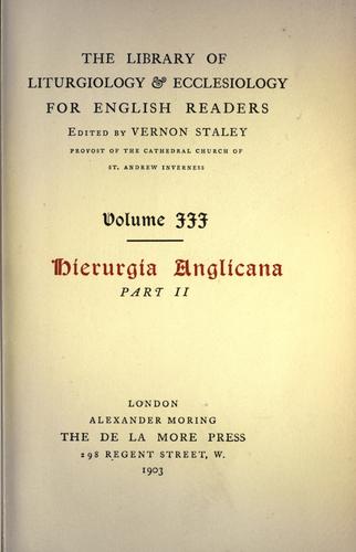 Cover for Hierurgia anglicana