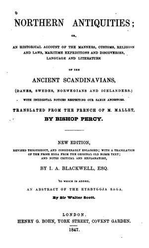 Cover for Northern antiquities