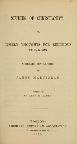 Cover for Studies of Christianity...
