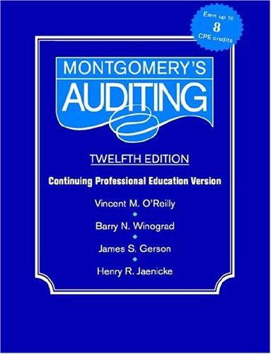 Cover for Montgomery Auditing Continuing Professional Education