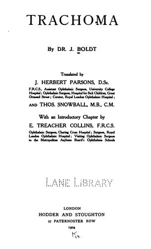 Cover for Trachoma