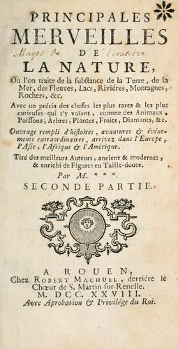 Cover for Principales merveilles de la nature