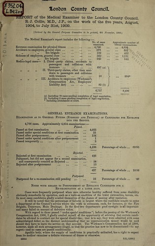 Cover for Report of the medical examiner to the London County council