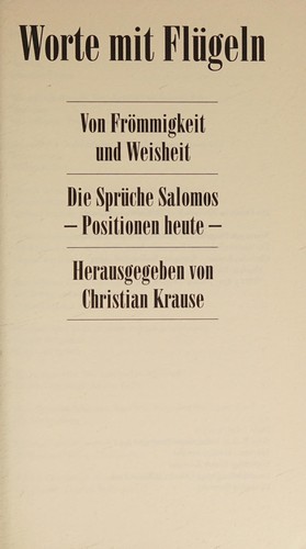 Cover for Worte mit Flugeln