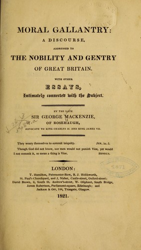 Cover for Moral gallantry