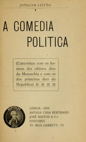 Cover for A comédia política