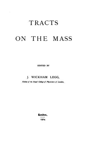 Cover for Tracts on the Mass