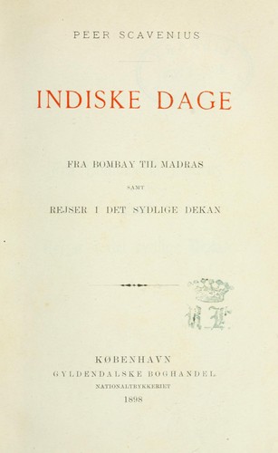 Cover for Indiske dage