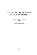 Cover for Le chiose ambrosiane alla "Commedia"