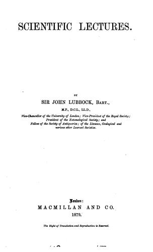 Cover for Scientific lectures.