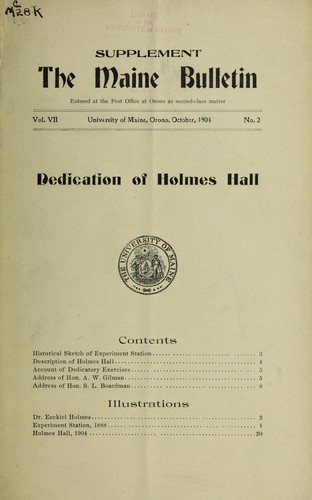 Cover for Dedication of Holmes Hall
