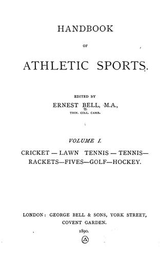 Cover for Handbook of athletic sports.