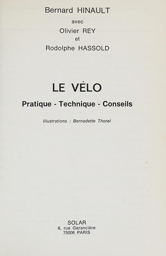 Cover for Le vélo
