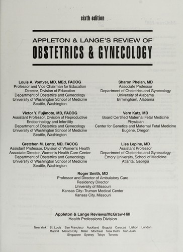 Cover for Appleton & Lange's review of obstetrics and gynecology.