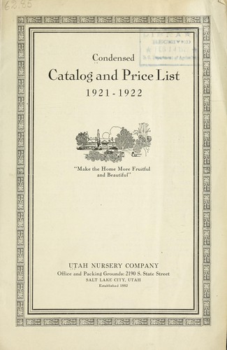 Cover for Condensed catalog and price list