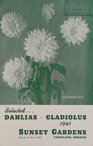 Cover for Selected dahlias, gladiolus, 1941