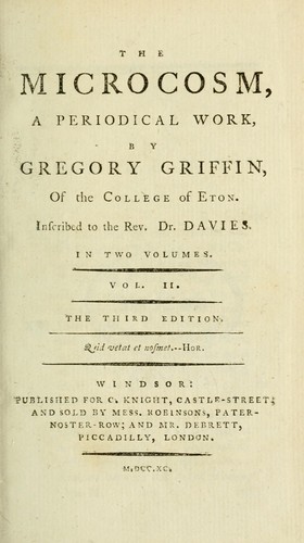 Cover for The Microcosm, a periodical work