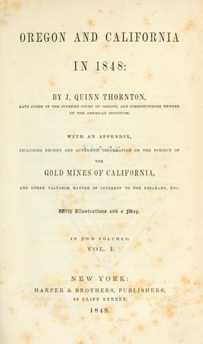 Cover for Oregon and California in 1848