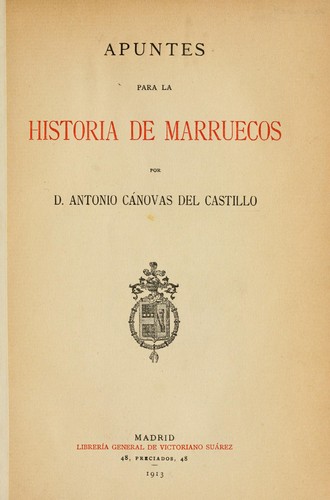 Cover for Apuntes para la história de Marruecos