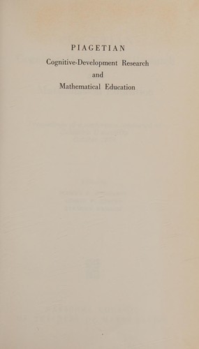 Cover for Piagetian cognitive-development research and mathematical education.