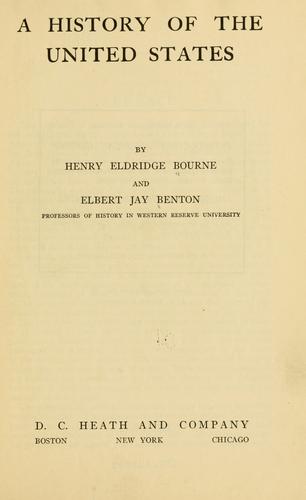 Cover for A history of the United States