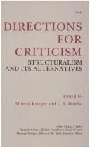 Cover for Directions for Criticism