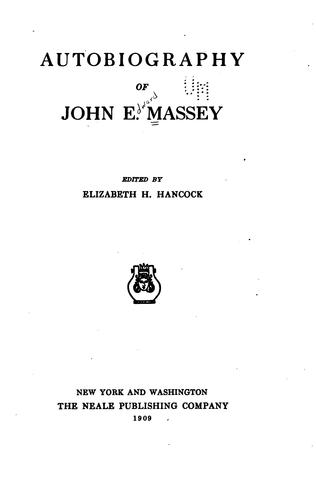 Cover for Autobiography of John E. Massey