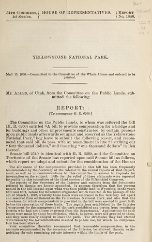 Cover for Yellowstone National Park