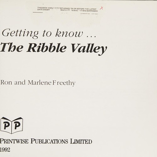 Cover for Getting to know - the Ribble Valley