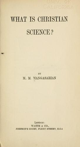 Cover for What is Christian science?