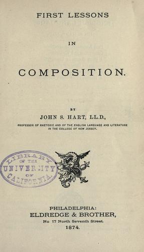 Cover for First lessons in composition.
