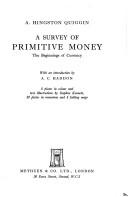 Cover for A Survey of Primitive Money