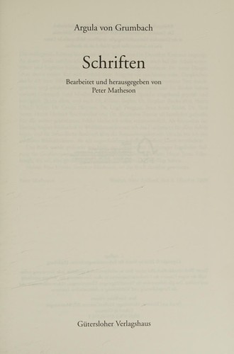 Cover for Schriften