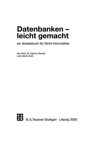 Cover for Datenbanken -- leicht Gemacht