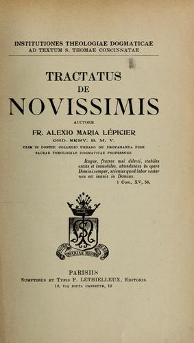 Cover for Tractatus de novissimis