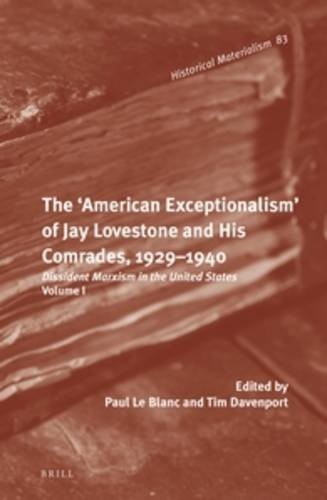 Cover for The 'American exceptionalism' of Jay Lovestone and his comrades, 1929-40